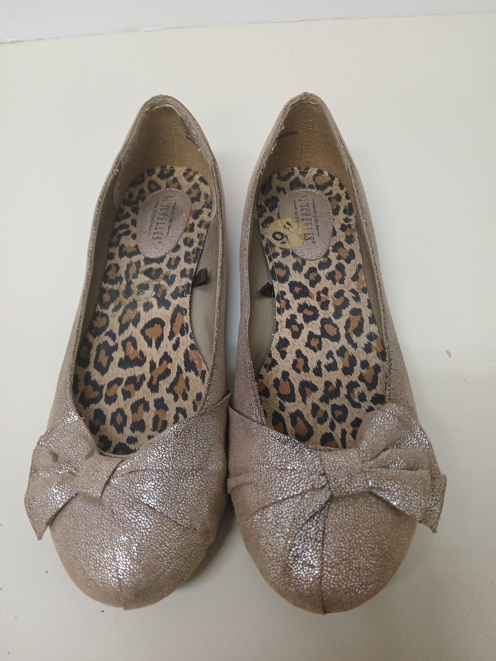 Seychelles Shimmer Taupe Bow Ballet Flats